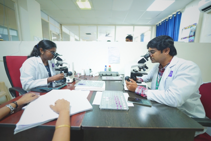 AMCH student in formal dress at Rajalakshmi HealthCity campus